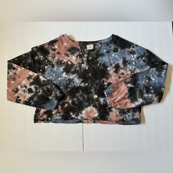 Urban rebel galaxy tie dye sweatshirt crop top - Picture 2 of 8